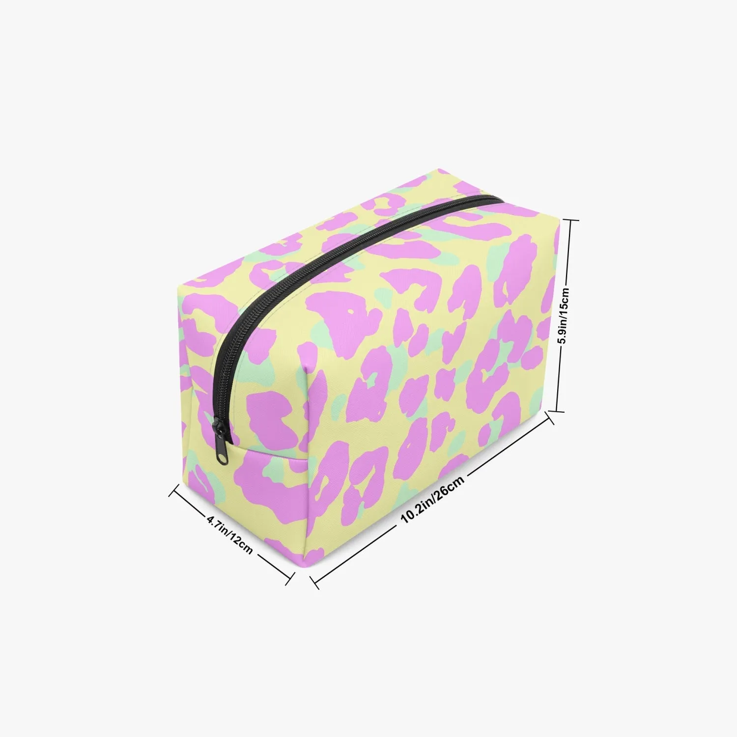 Pink Leopard Boxy Makeup Bag