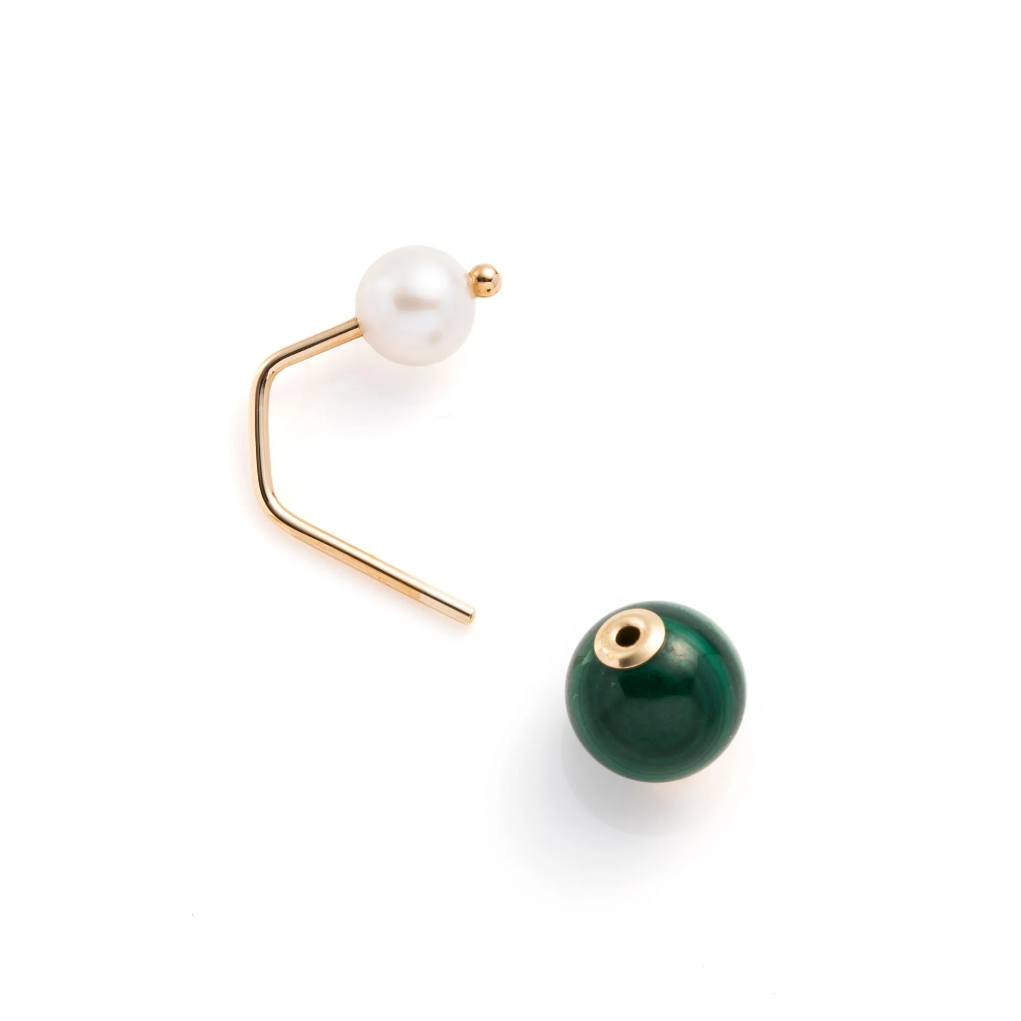 "Bumble Bee" Pearl Malachite Earring