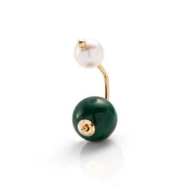 "Bumble Bee" Pearl Malachite Earring