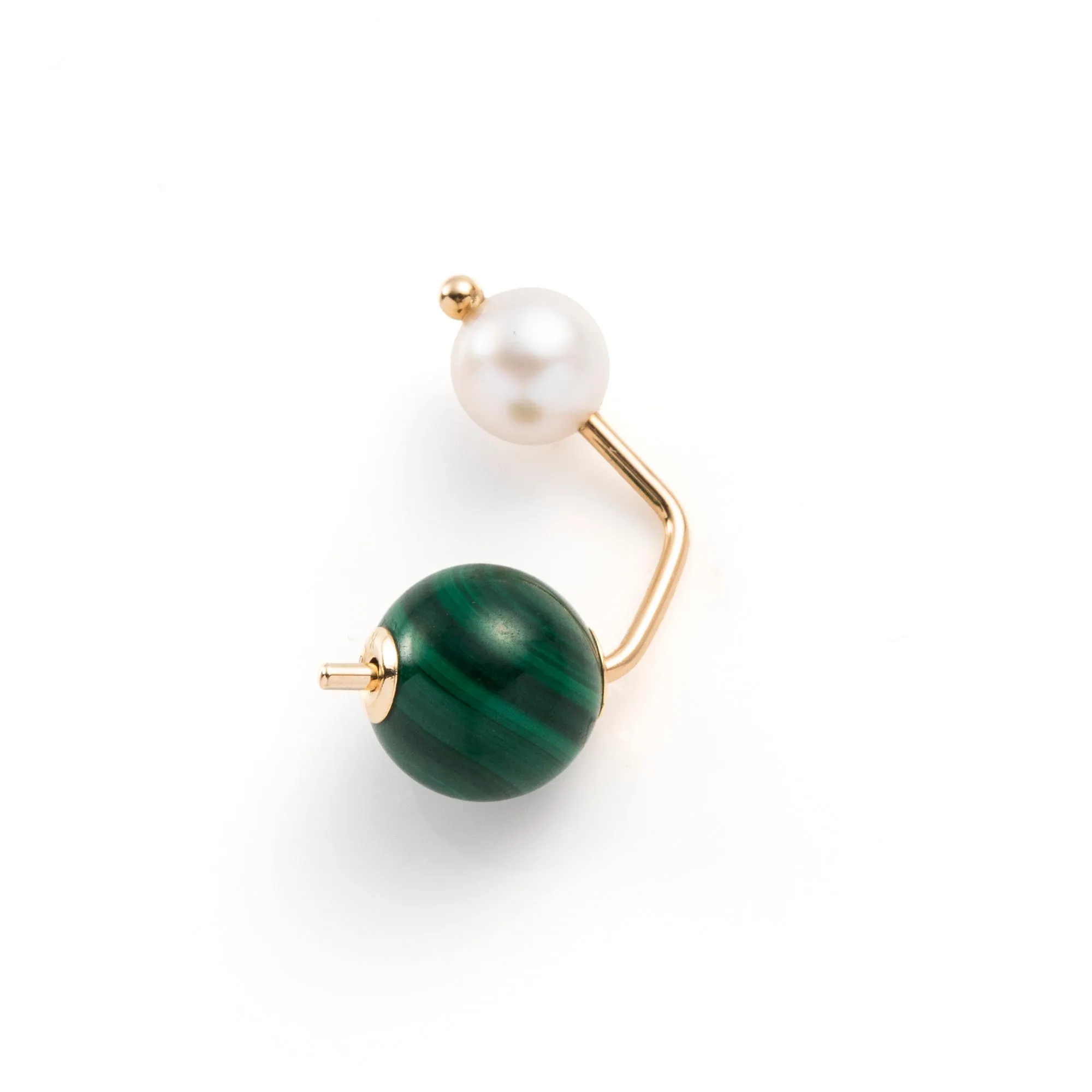 "Bumble Bee" Pearl Malachite Earring
