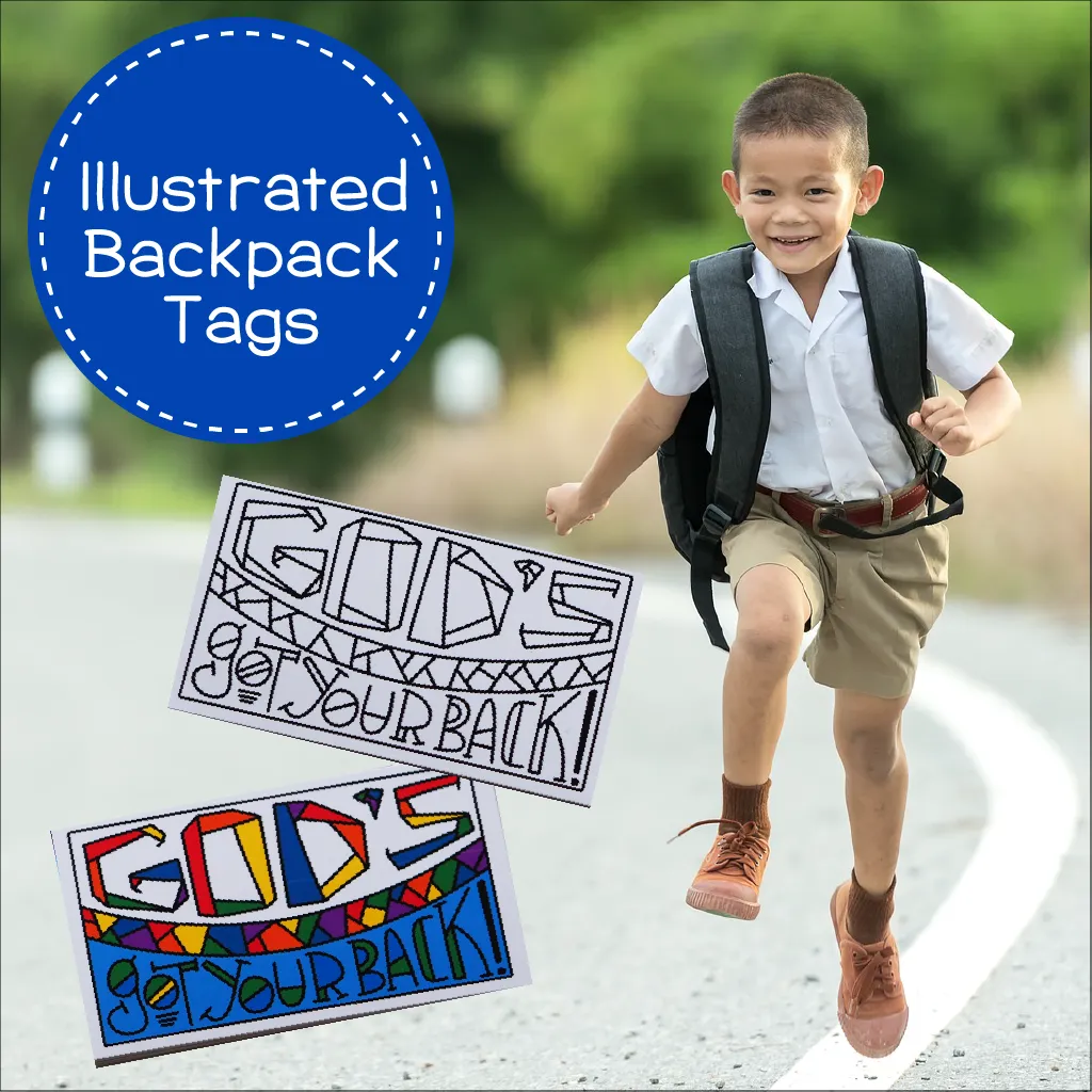 "God's Got Your Back" Backpack Tags