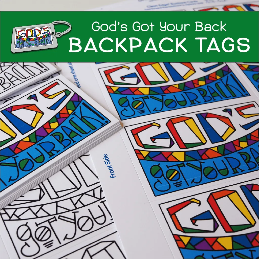"God's Got Your Back" Backpack Tags