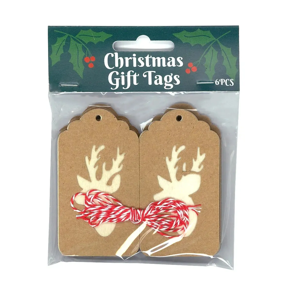 Reindeer Christmas Gift Tags - 6 Pack