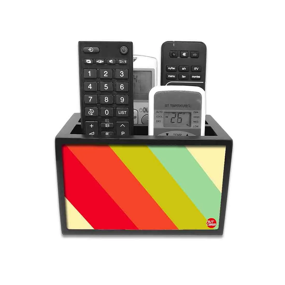 Remote Control Stand Holder Organizer For TV / AC Remotes -  Colorful Strips