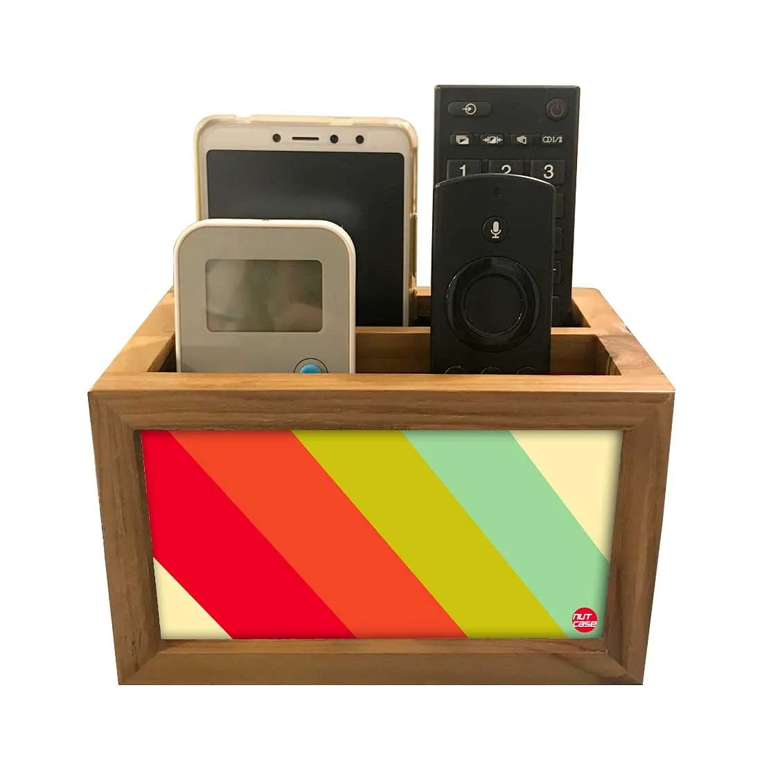 Remote Control Stand Holder Organizer For TV / AC Remotes -  Colorful Strips