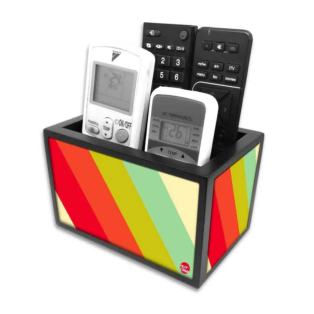 Remote Control Stand Holder Organizer For TV / AC Remotes -  Colorful Strips