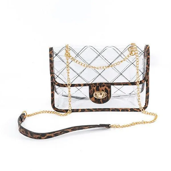 SASSY QUILTED CLEAR PURSE