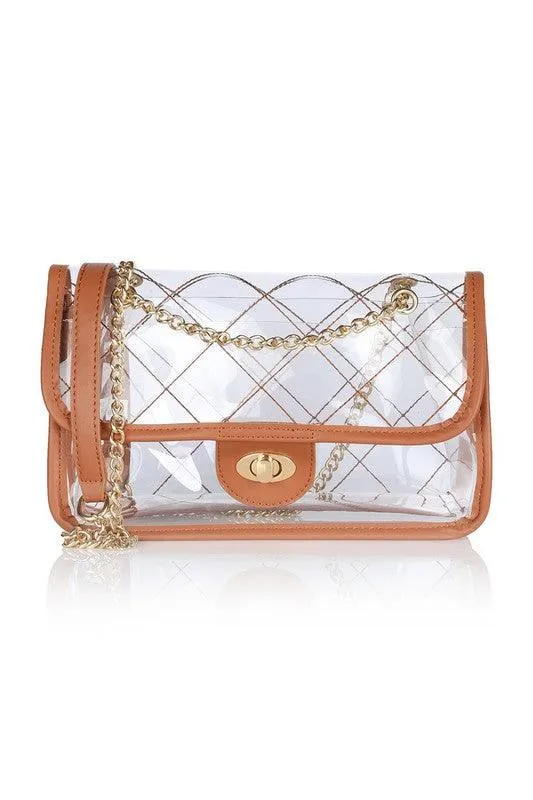 SASSY QUILTED CLEAR PURSE