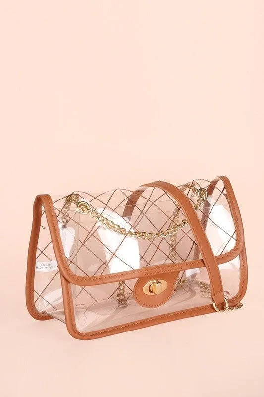 SASSY QUILTED CLEAR PURSE