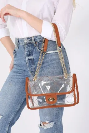 SASSY QUILTED CLEAR PURSE