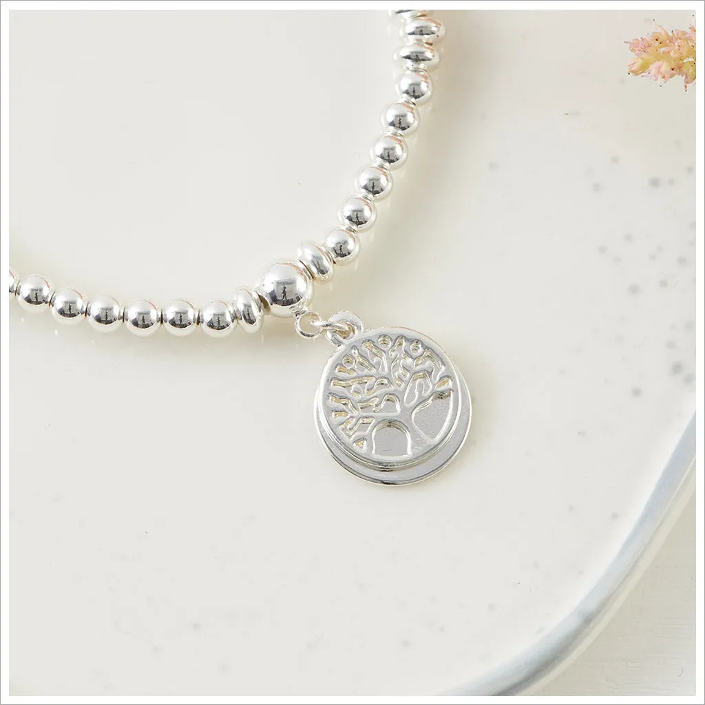 Silver Memory Tree Bracelet Sympathy Gift with Luxury Bag & Card