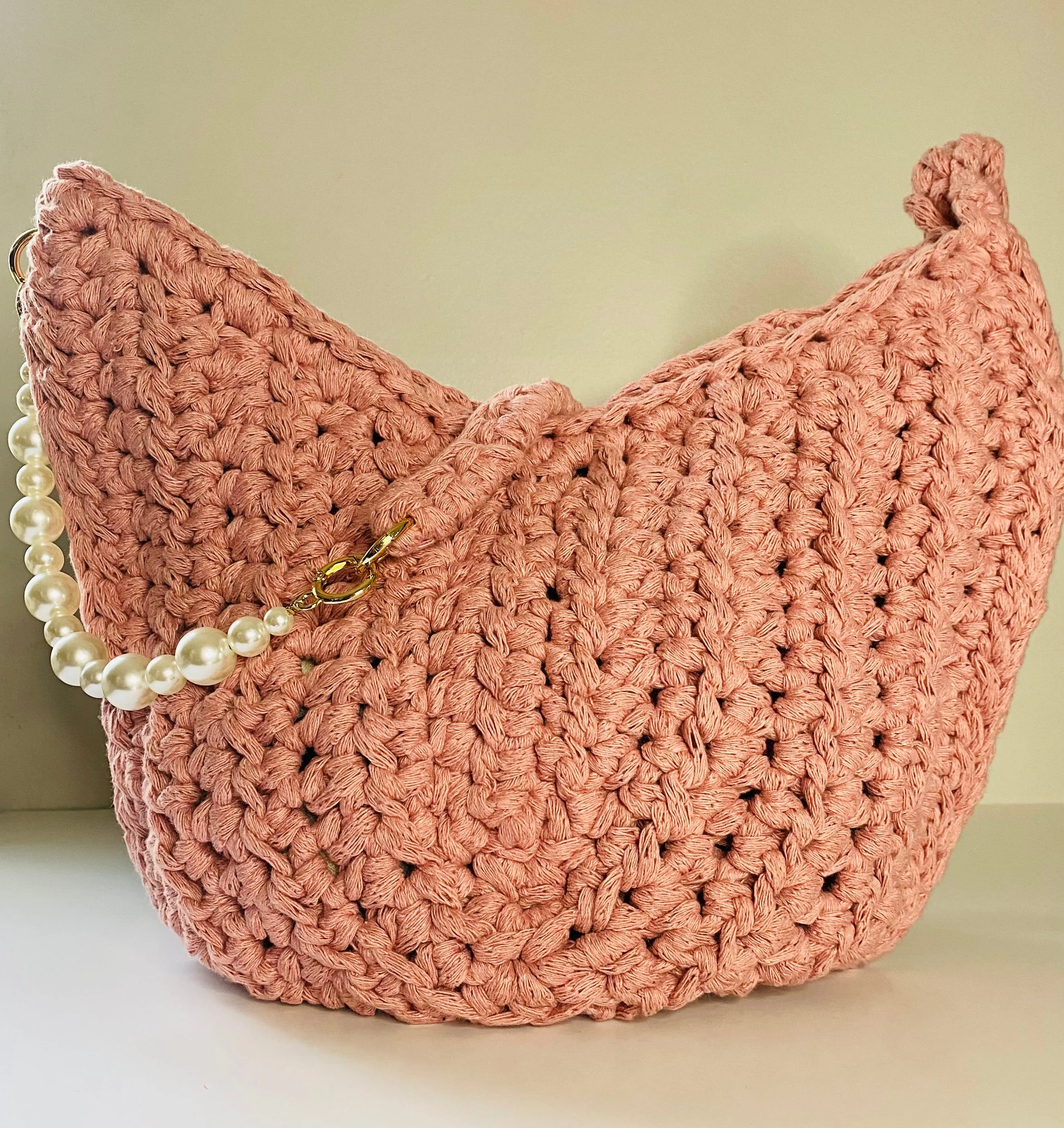Smooth as leather Hobo style market bag, Kreations by V Luxury Handbag