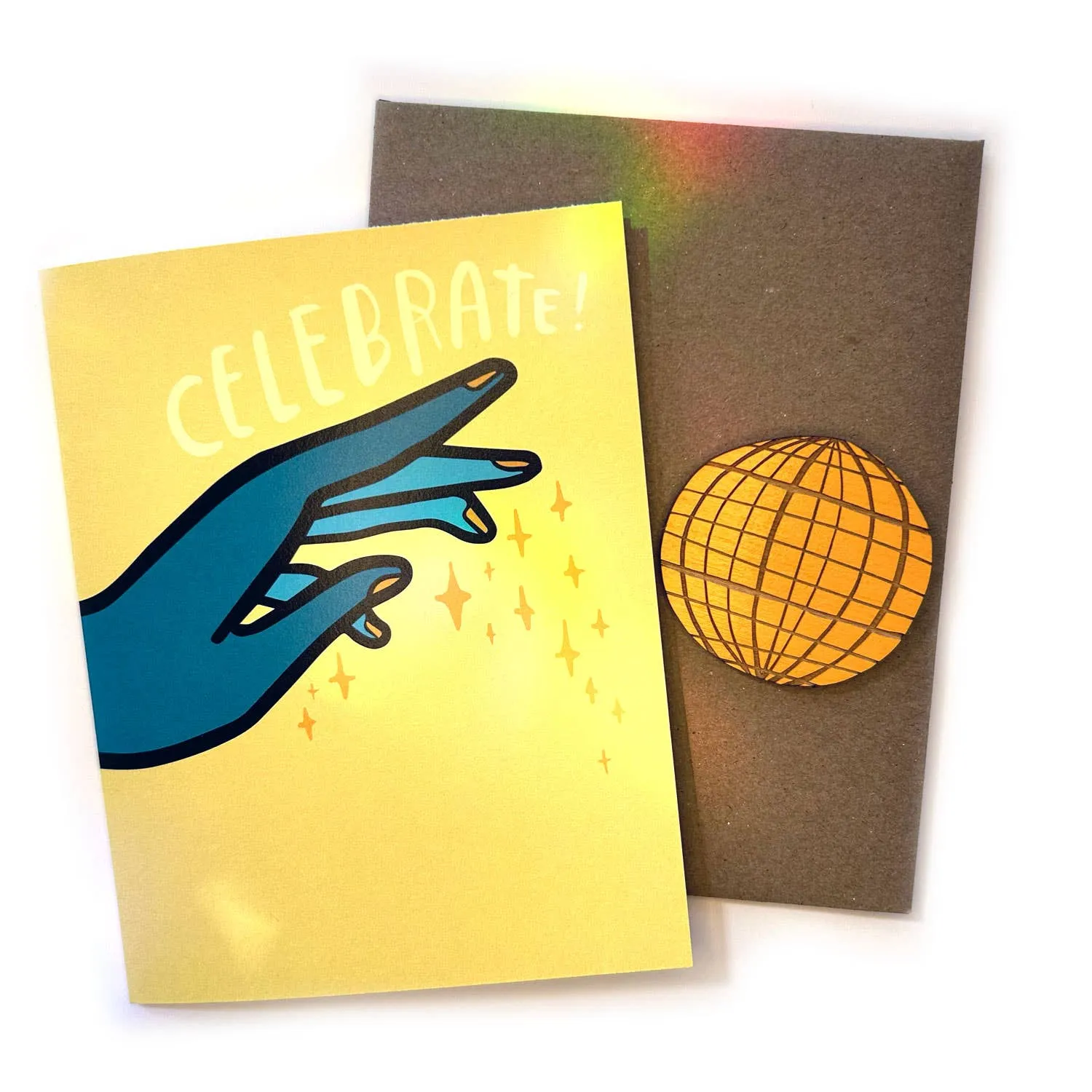 SnowMade - Hands   Disco Ball - Magnet w/ Card