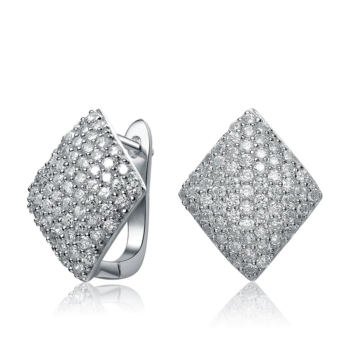 Sterling Silver Cubic Zirconia Shape Studs