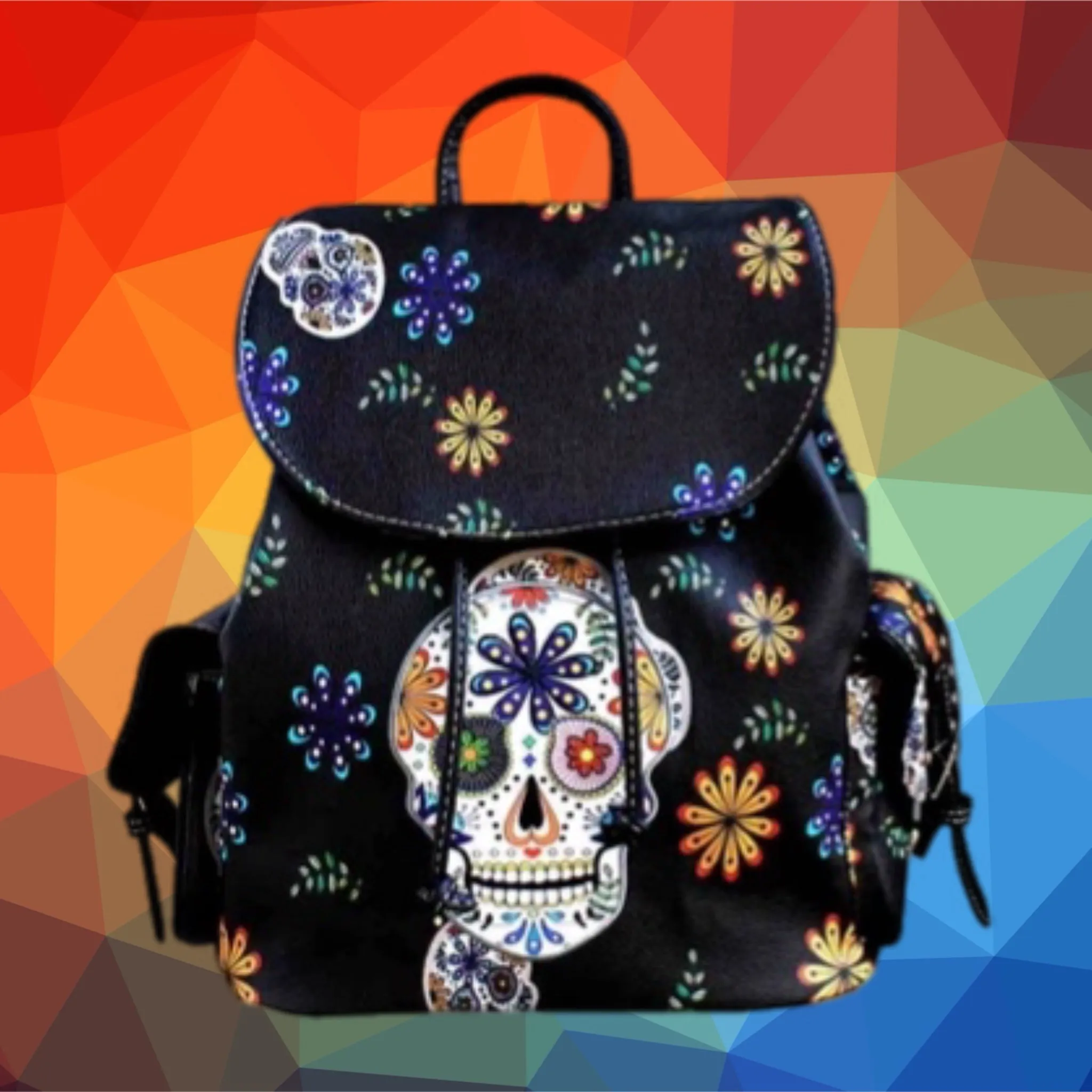 Sugar Skull Backpack-BLK