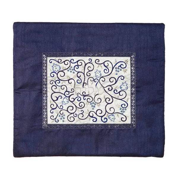 Tallit Bag - Middle Embroidery - Blue   White