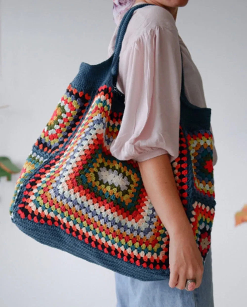 TEEK - Colorful Crochet Boho Square Handbag