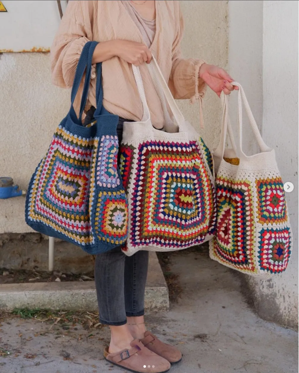 TEEK - Colorful Crochet Boho Square Handbag