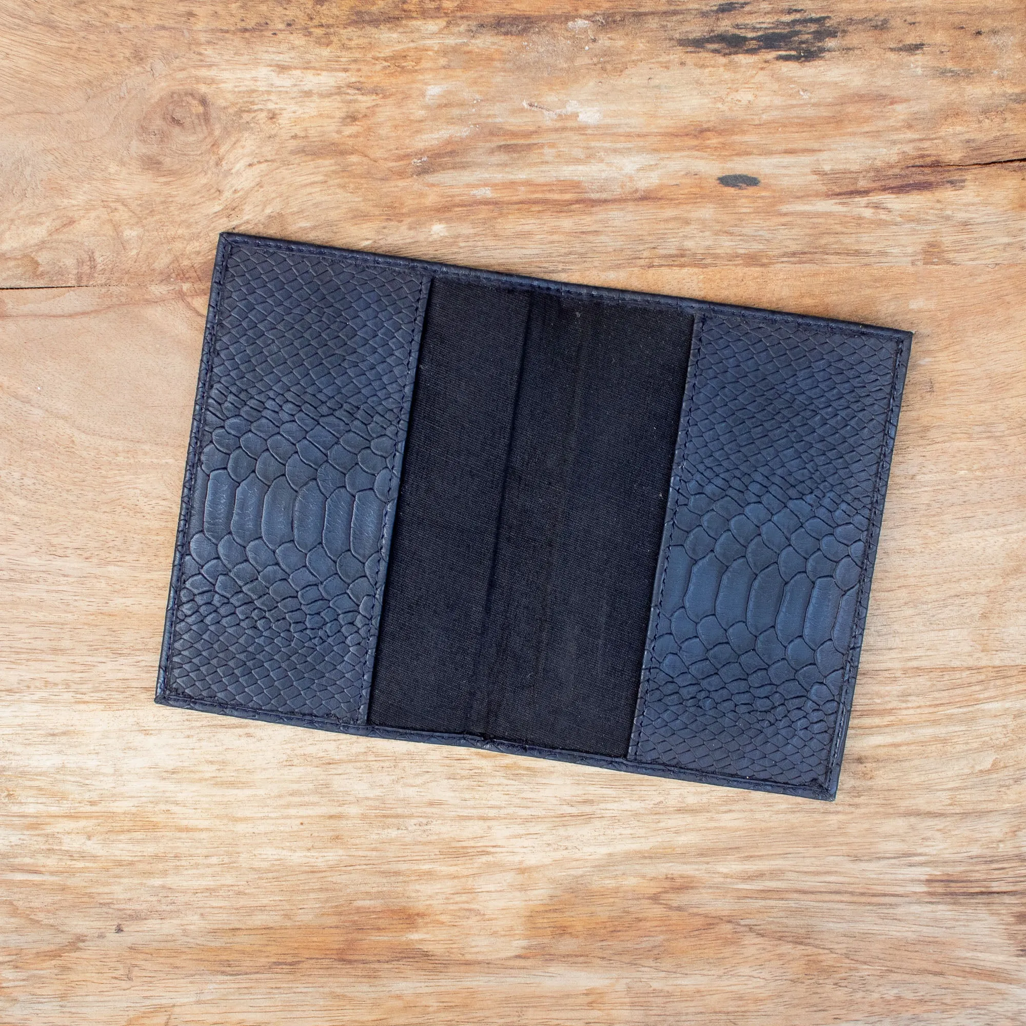 The Passport Holder (Navy Blue Croc)