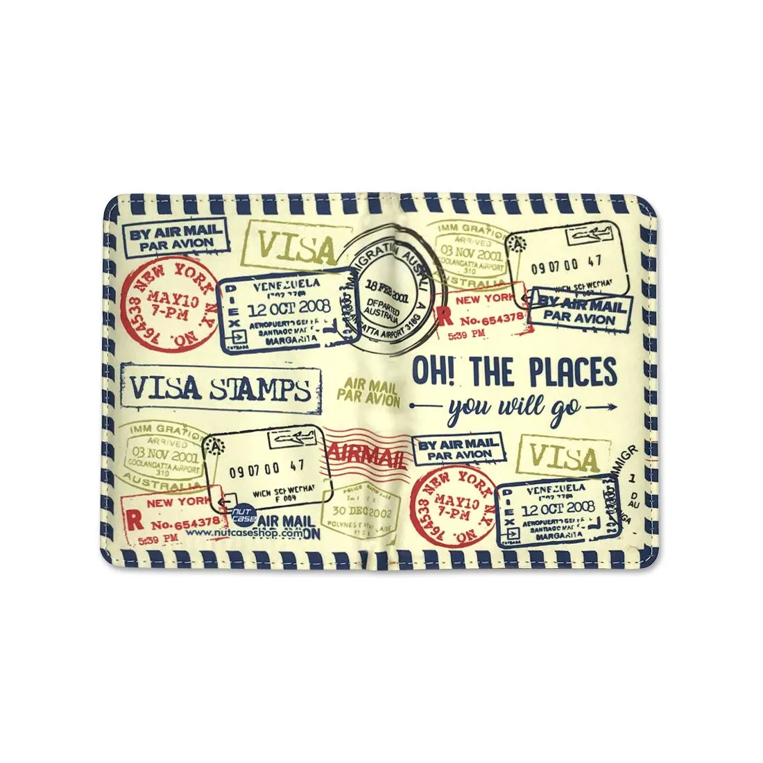 Travel Passport Cover Wallet Organizer  - Stamp