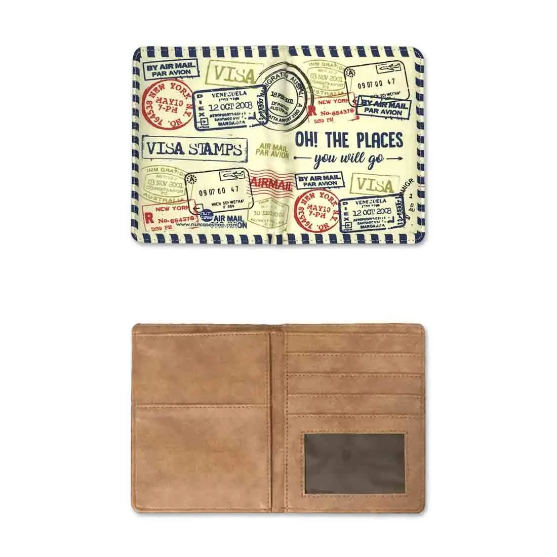 Travel Passport Cover Wallet Organizer  - Stamp