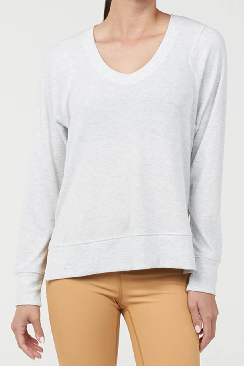 V-Neck Side Slit Long Sleeve