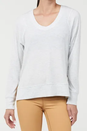 V-Neck Side Slit Long Sleeve