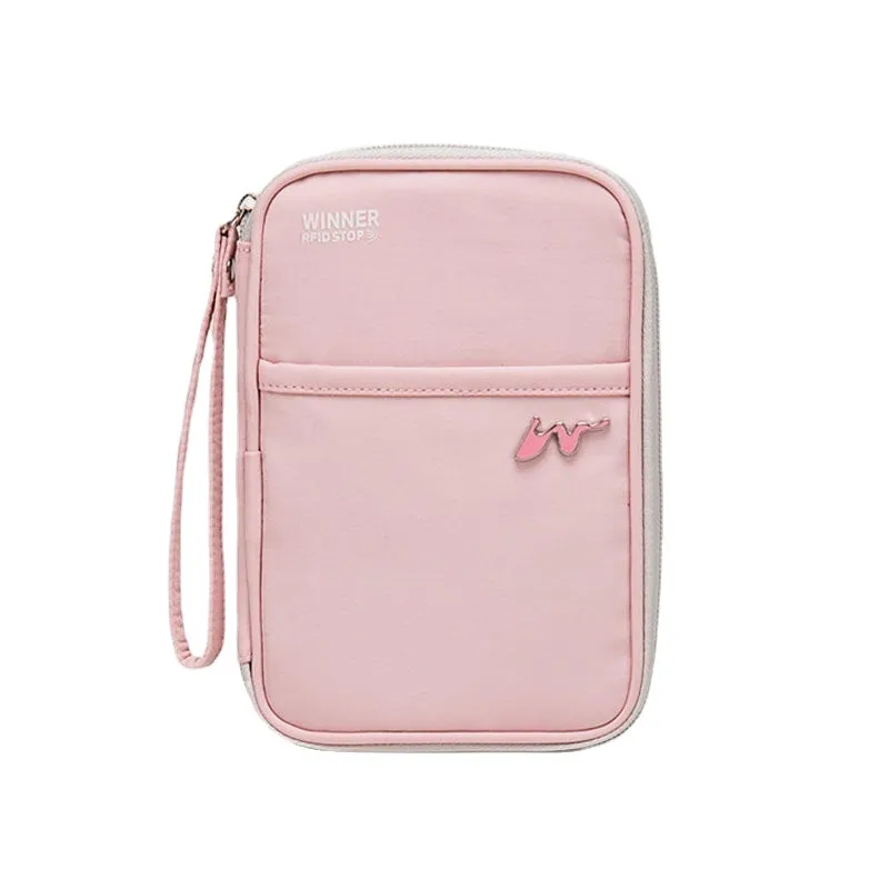 Women Multi-function Anti-theft Passport Holder Polyester 9 Card Slots Wallet