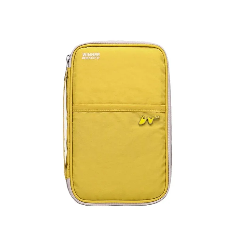 Women Multi-function Anti-theft Passport Holder Polyester 9 Card Slots Wallet