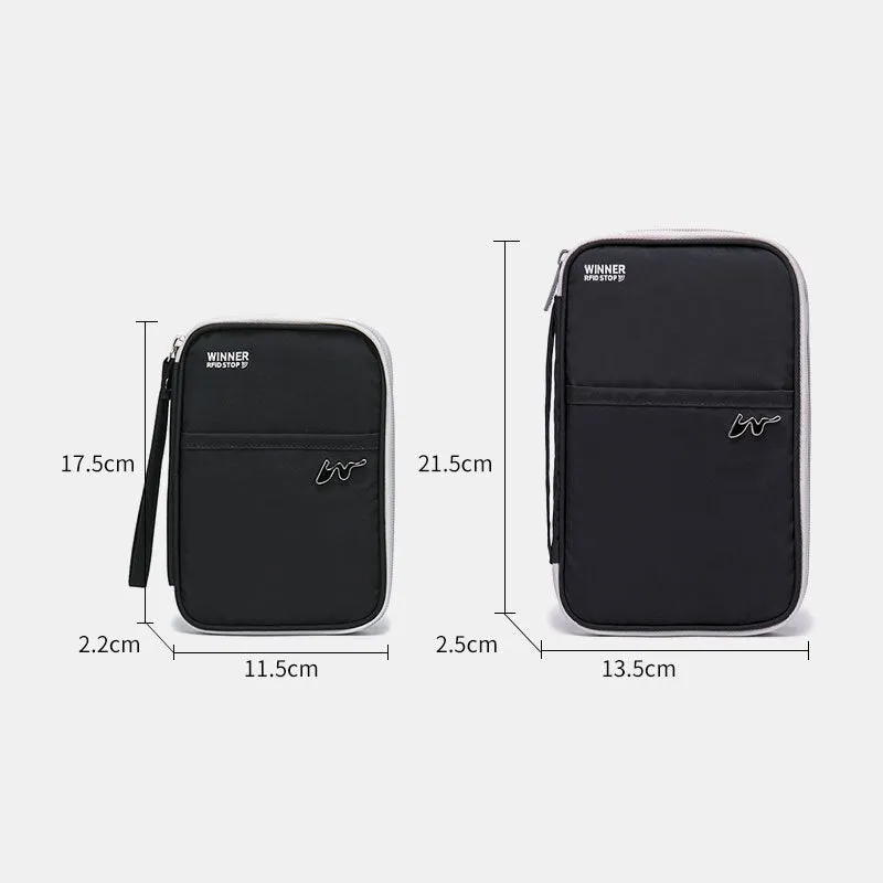 Women Multi-function Anti-theft Passport Holder Polyester 9 Card Slots Wallet