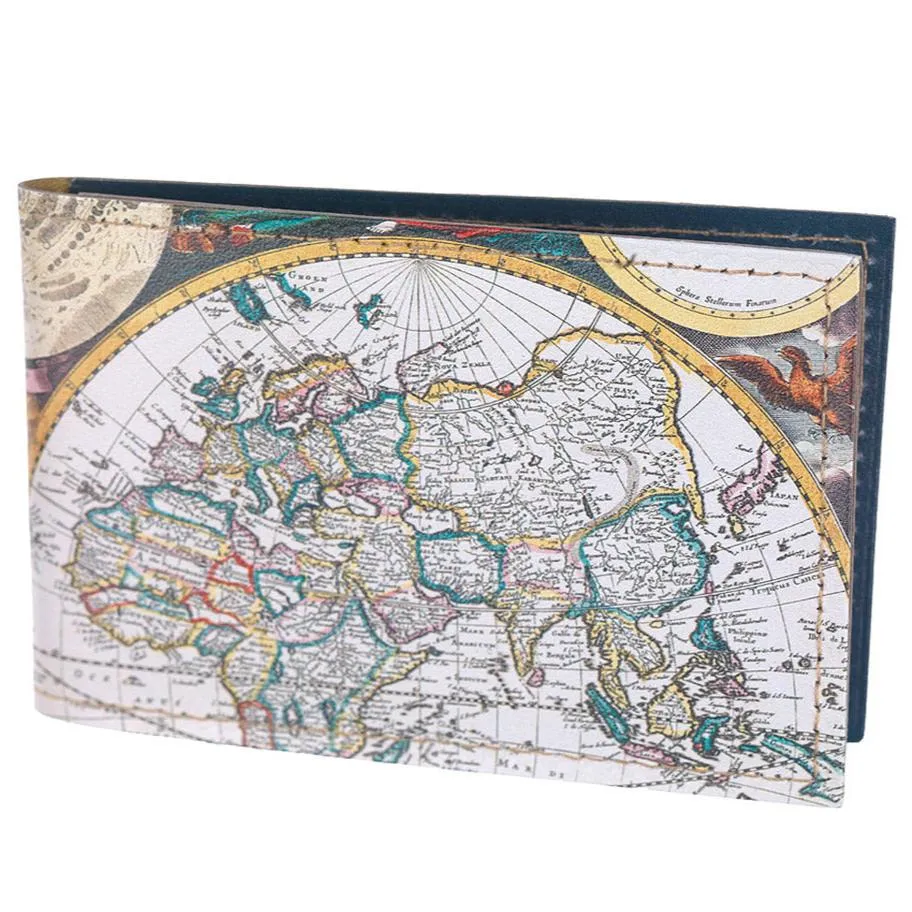 World Map Recycled Leather Travelcard Holder