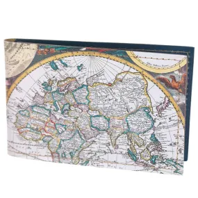 World Map Recycled Leather Travelcard Holder